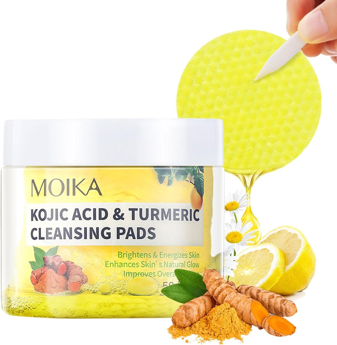 MOIKA™ ORIGINAL – Cotons au Curcuma & Acide Kojique (50 Cotons)