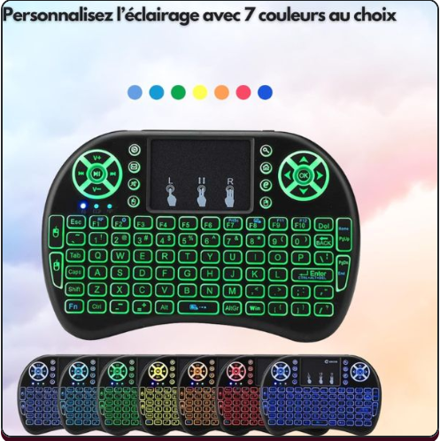 Mini clavier Sans Fil Compact avec Souris – Pour TV, PC, Android Box et Plus ! (GB)
