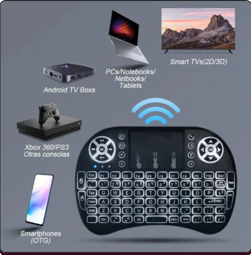 Mini clavier Sans Fil Compact avec Souris – Pour TV, PC, Android Box et Plus !